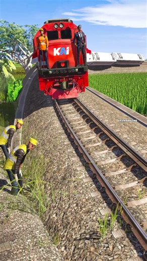 Kereta Api Melintasi Tikungan Tajam #keretaapi #train #railway