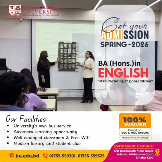131 reactions | study@BU Admission Open Spring- 2026 BA (Hons.) in...