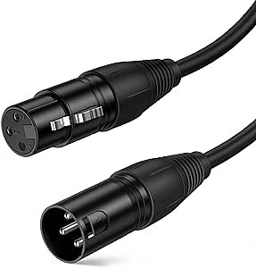 CableCreation XLR to XLR Cable 6FT, X LR Male to X LR Female Microphone Cable, Balanced 3 PIN Compatible with Shure SM Microphone, Behringer, Speaker Systems, Radio Station and More, Black