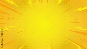 Yellow animated pop art background.