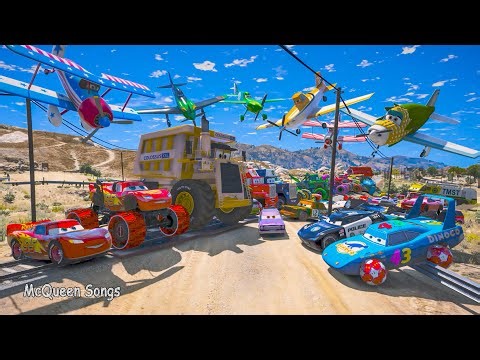 Disney Pixar Cars Lightning McQueen Monster Truck Tow Mater Colossus XXL Police Jackson Storm Racing