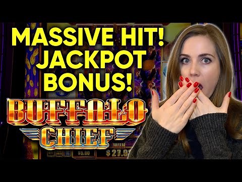 MASSIVE HIT! JACKPOT BONUS!! Buffalo Chief Slot Machine!