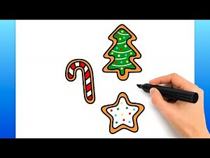 How To Draw Christmas Cookies (Easy Drawing Tutorial)