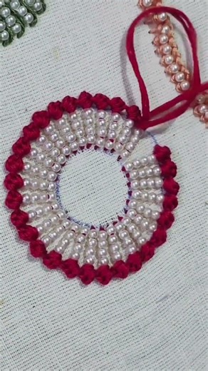 Beautiful design Embroidery with beadsHand embroidery 🪡 tutorial for beginners #handembroidery