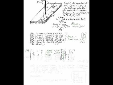 Solving a Three Dimensional Rigid Body Equilibrium Problem with Matlab