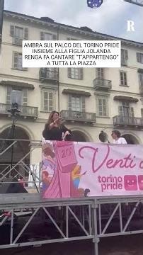 Ambra Angiolini at the Turin Pride WITH her daughter Jolanda Renga