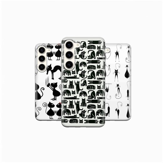 Black Cat Phone Case Cat Lover Cover for Samsung Galaxy S24 S23 FE S22 Pro S21 Ultra A25 A15 - Etsy