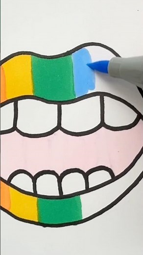 How to Draw Rainbow Lips Step by Step #shortsfeed #drawing #kidsfun
