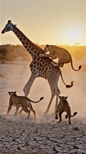 “The Brave Giraffe of the Wild”#usa #animalworld #viralvideo #animals