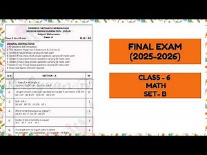 Class 6 Maths Set B Question Paper | Annual Exam Preparation | Practice Paper