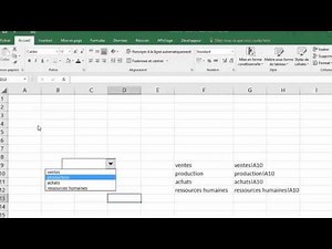 Excel : Menu dynamique avec liste déroulante
