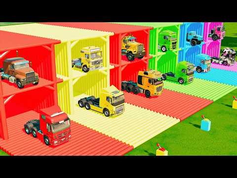 TRANSPORTING SEMI TRUCKS WITH LOW LOADER TRAILERS! - Farming Simulator 22