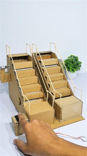 Dual Side Escalator Working Model with dc motor #diy #shorts