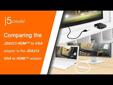 j5create® Comparing the JDA213 HDMI™ to VGA adapter to the JDA214 VGA to HDMI™ adapter