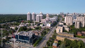North York, Toronto building developments with Yonge Street and CN Tower in background Stock Video
