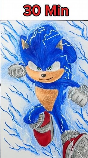 Drawing SONIC THE HEDGEHOG in 30 sec, 3 min, and 30 min | Sonic 3 Movie | Fen Draw