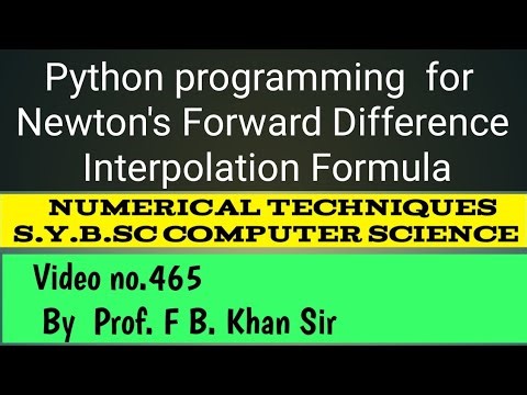 Python programming for Newton's forward difference interpolation formula