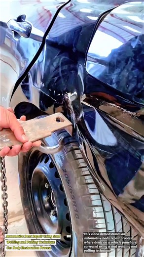 Automotive Dent Repair Using Stud Welding and Pulling Technique | Car Body Restoration Process