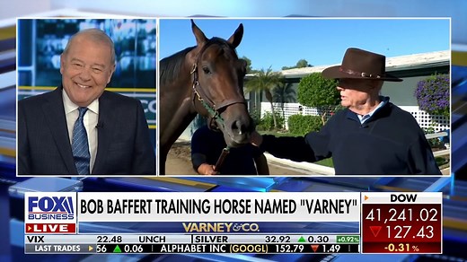 Varney the host meets Varney the racehorse - and his owner, Michael Talla. 🐎🏆 Watch the clip to find out when Varney is racing next! | Varney & Co.