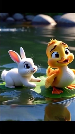 bunny hero rescused little duck #rabbit #bunny #bunnyadventure