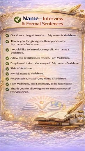 Complete Self introduction format