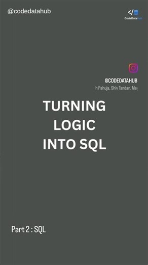 Translating your logic into SQL