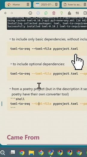Generate requirements.txt from toml file