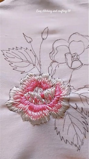 Flower embroidery by silk thread. Easy embroidery. #shorts #ytshorts #embroidery #viral