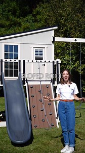 When we designed the Hazel Playhouse, we aimed to create a modern, fun playhouse swing set bigger than the Cottage but not as big as the Palace Playhouse. The Hazel is the perfect size for families who want a spacious, airy interior to play in a tighter footprint. ⭐🏡✨ | King Swings