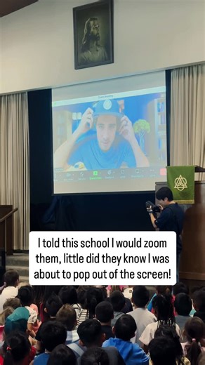 Zach King | I video called this school during their assembly and surprised them by jumping out. | Instagram