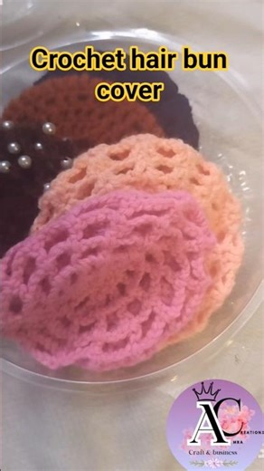 Cover your messy bun in style. 🧶✨Crochet hair bun covers in beautiful designs