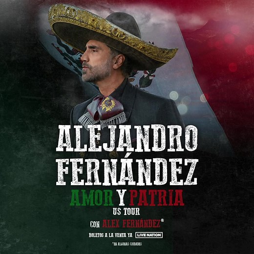 1.7K views · 1.6K reactions | Espero verlos a todos este próximo Sep/Oct en Amor y Patria TOUR. No se lo pierdan, los boletos ya están a la venta. ¡Nos vemos pronto! ❤️懶 | Alejandro Fernández | Facebook