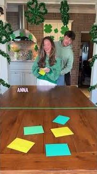 Who’s the luckiest in the St. Patricks day sticky hand challenge? #familygamenight #challenge #funny