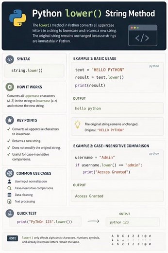 Python lower() Method Explained in 30 Seconds 🚀 #shorts