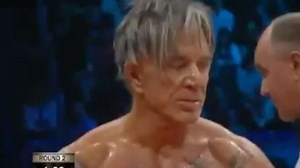 Mickey Rourke wins boxing match as opponent takes a dive