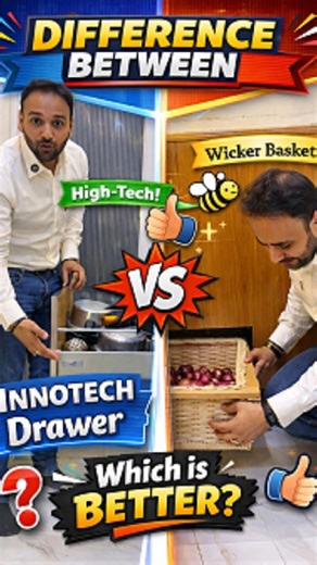 modular kitchen | wicker basket vs innotech drawer | gurgaon | Furnishers5