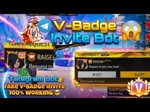 New V- Badge👑invite telegram bot😱 GARENA FREE FIRE / ALL SERVER WORKING💥