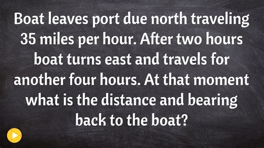 How to find the distance and bearing back to port word problem