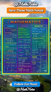 Important Mathematics Formula Math Notes | Math Notes