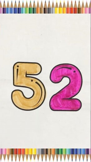 Fifty-Two Coloring Page | Learn Number 52 | Number Coloring for Kids