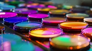 Colorful holographic chips on silicon wafer embody technology in motion. Concept Technology, Holographic, Silicon Wafer, Motion, Colorful Chips