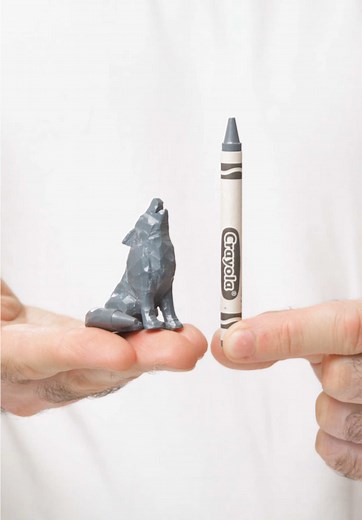 Wolf Made from Timberwolf Crayons | Art & Crafts
