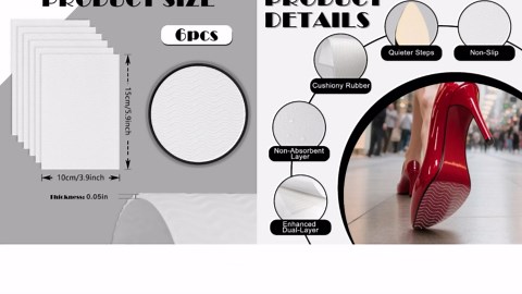 Shoe Sole Protector 6 Pack Anti Slip Shoe Grips on Bottom of Shoes, Self Adhesive Shoe Bottom Protector for High Heels Boots, Shoes Non Slip Bottom Pads for Women 6 x 4 Inch
