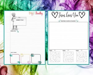 ADD | ADHD Note Taking For Distraction help | Sunday Service Sermon Note-taking | Printable Notes For Kids Teens | Instant Digital Download