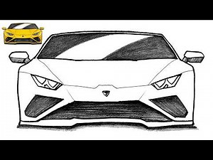 Lamborghini Huracan Drawing Easy ✍️ Clean Outline to Shading Step by Step for Beginners