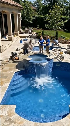 Small Swimming Pool 🏊 Mini Pool Setup | Amazing Small Swimming Pool Idea | #shorts