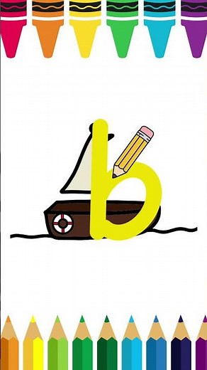 Letter b for kids, Trace, Write and Colour, Phonics a-z letter formation
