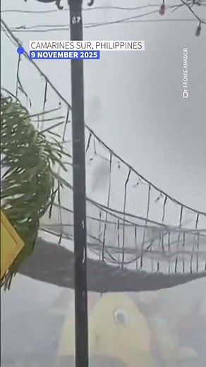 Hanging bridge sways in Philippines ahead of super typhoon