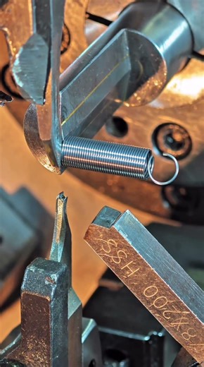How to make Spring Series 6- Pull Spring Forming #springmachine #springs #forming #coiling #wire