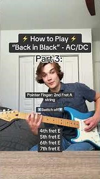 How to Play “Back in Black” - AC/DC 🎸 #guitartok #beginnerguitar #electricguitarcover #guitarlesson